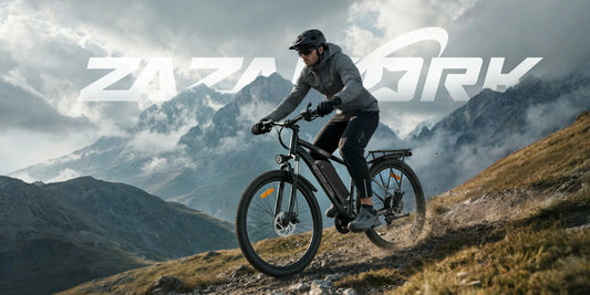 ZAZAWORK CF29 29 inch mountain e-bike riding on European countryside gravel trail